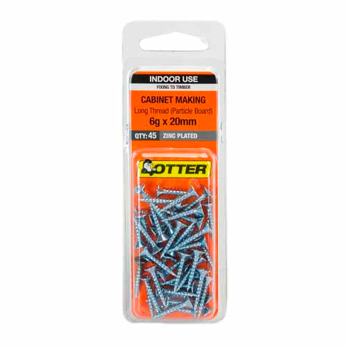 otter-cabinet-making-screws-6g-x-20mm-pack-of-45-zinc-plated