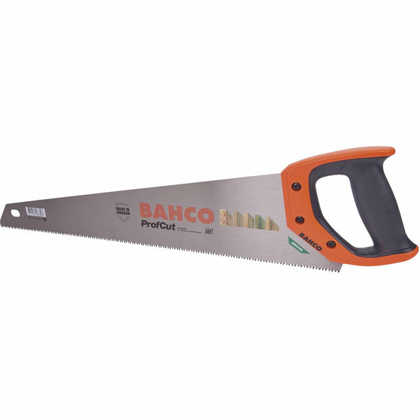 bahco-profcut-handsaw-550mm-orange,-black-and-silver