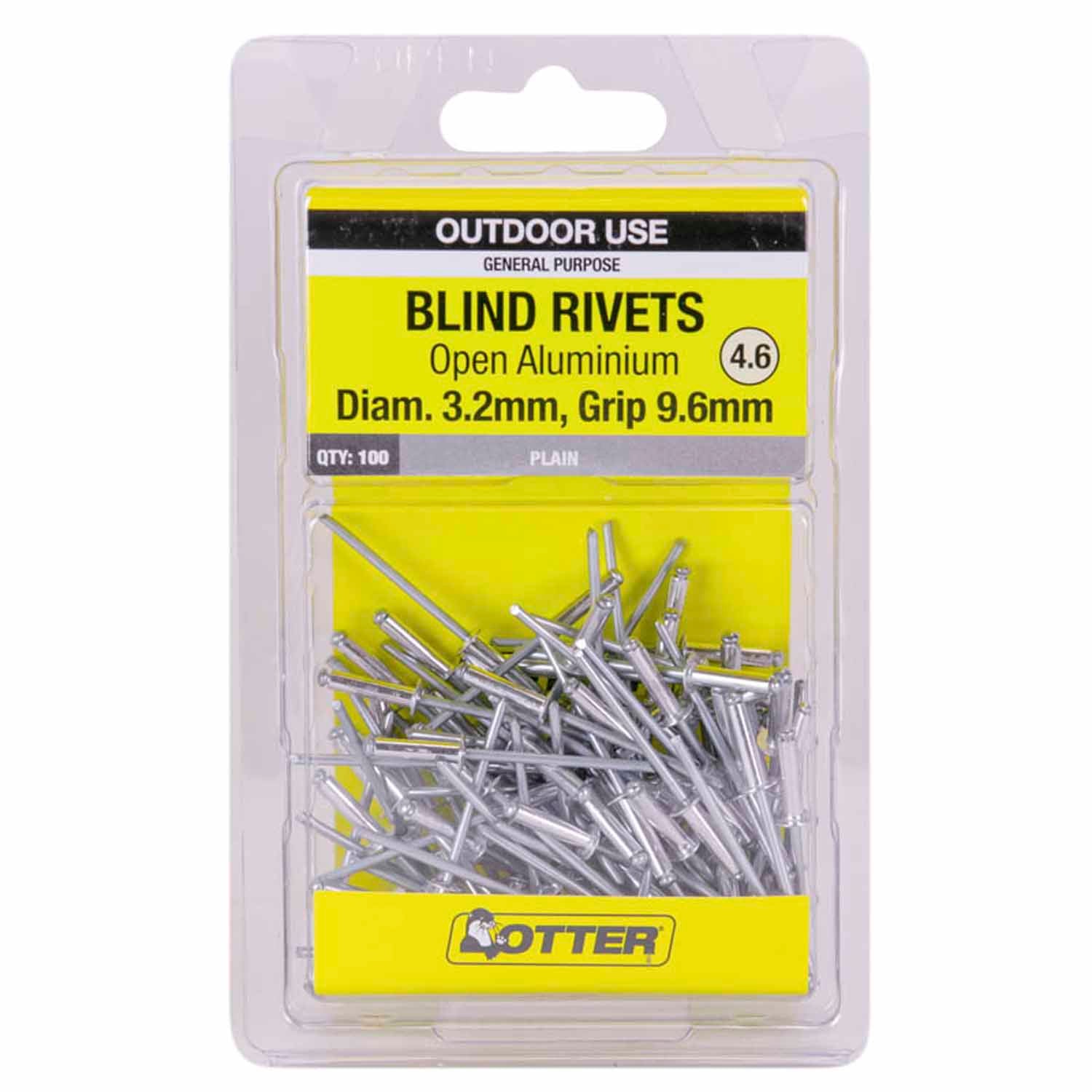 Otter Blind Rivets 4.6 Pack of 100 Aluminium