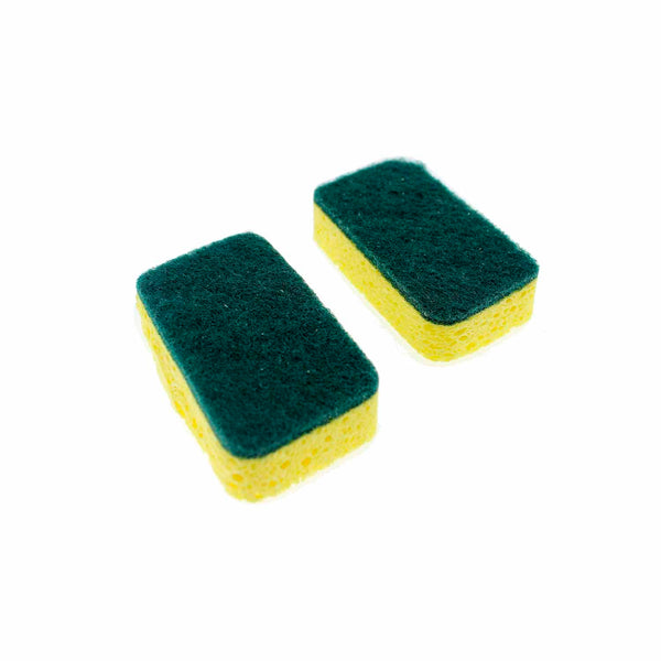 spick-n-span-sponge-scourer-l:-120mm,-w:-65mm,-d:27mm-pack-of-2-yellow-and-green
