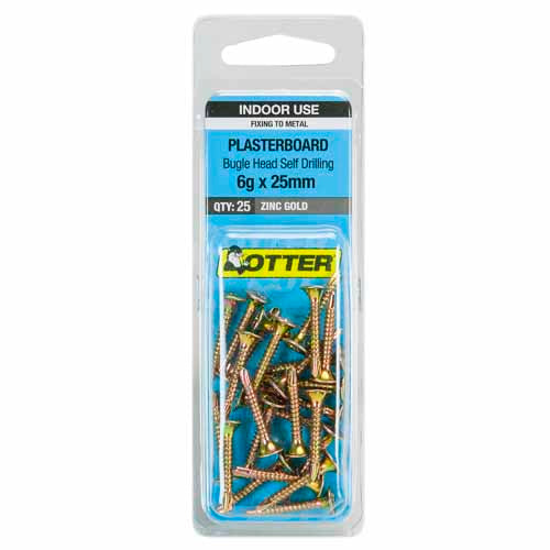 otter-plasterboard-screws-6g-x-25mm-pack-of-25-zinc-gold-plated