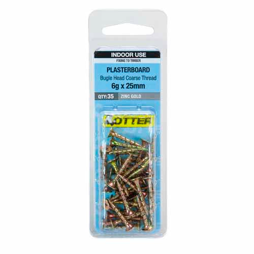 otter-plasterboard-screws-6g-x-25mm-pack-of-35-zinc-gold-plated