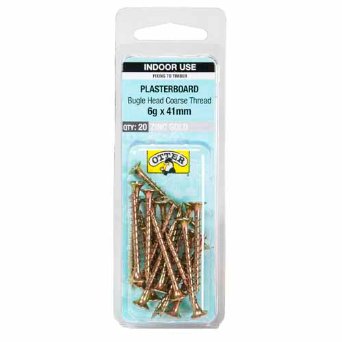 otter-plasterboard-screws-6g-x-41mm-pack-of-20-zinc-gold-plated