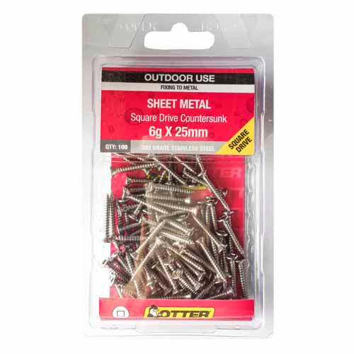 otter-sheet-metal-screws-6g-x-25mm-pack-of-100-stainless-steel