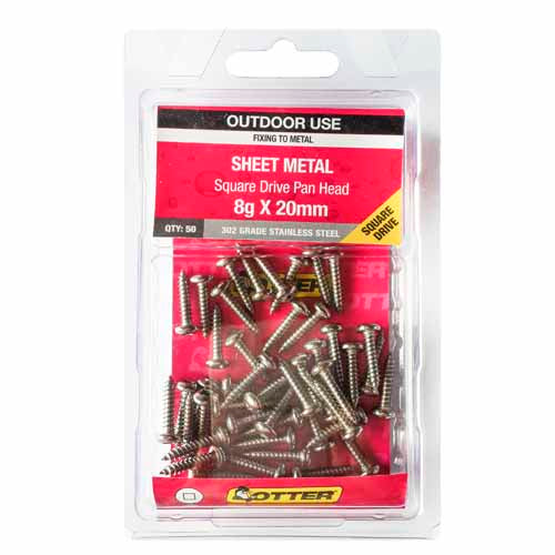 otter-sheet-metal-screws-8g-x-20mm-pack-of-50-stainless-steel