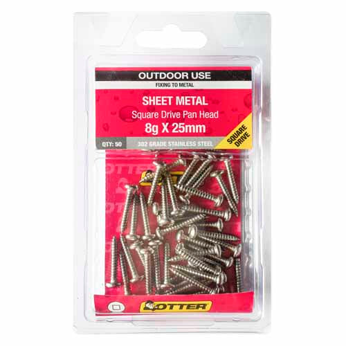 otter-sheet-metal-screws-8g-x-25mm-pack-of-50-stainless-steel