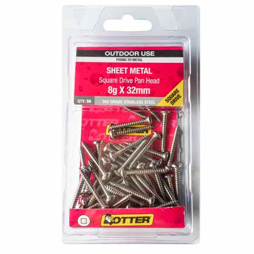 otter-sheet-metal-screws-8g-x-32mm-pack-of-50-stainless-steel