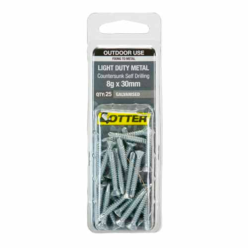 otter-light-duty-metal-screws-8g-x-30mm-pack-of-25-galvanised