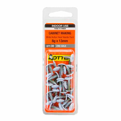 otter-general-purpose-timber-screws-8g-x-13mm-pack-of-30-zinc-gold-plated
