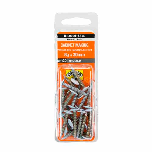 otter-general-purpose-timber-screws-8g-x-30mm-pack-of-20-zinc-gold-plated