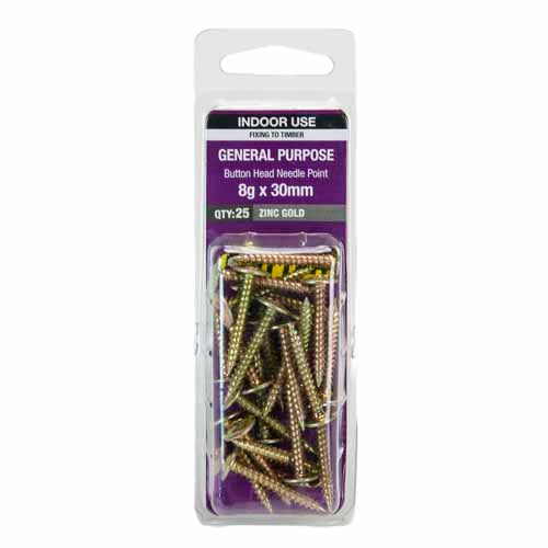otter-general-purpose-timber-screws-8g-x-30mm-pack-of-25-zinc-gold-plated