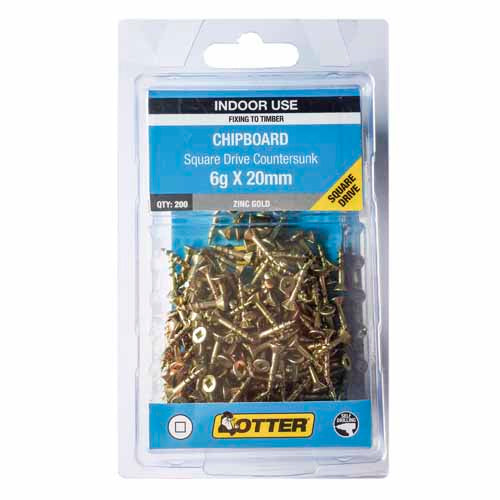 otter-chipboard-screws-6g-x-20mm-pack-of-200-zinc-gold-plated