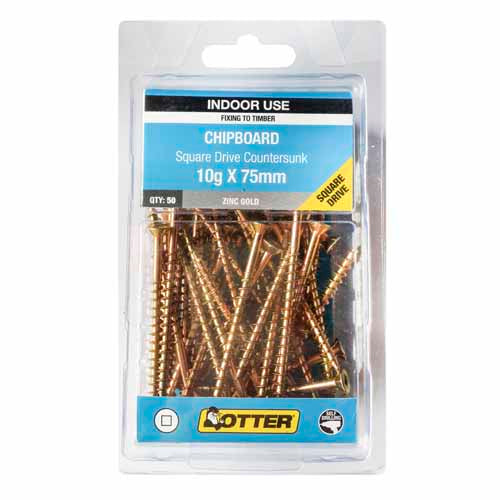 otter-chipboard-screws-10g-x-75mm-pack-of-50-zinc-gold-plated