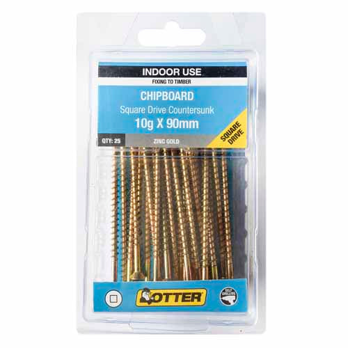 otter-chipboard-screws-10g-x-90mm-pack-of-25-zinc-gold-plated