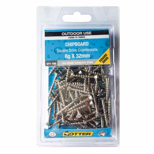 otter-chipboard-screws-8g-x-32mm-pack-of-100-stainless-steel-304