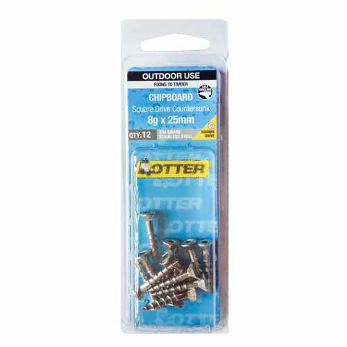 otter-chipboard-screws-8g-x-25mm-pack-of-12-stainless-steel-304