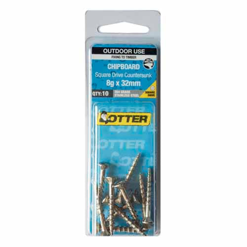 otter-chipboard-screws-8g-x-32mm-pack-of-10-stainless-steel-304