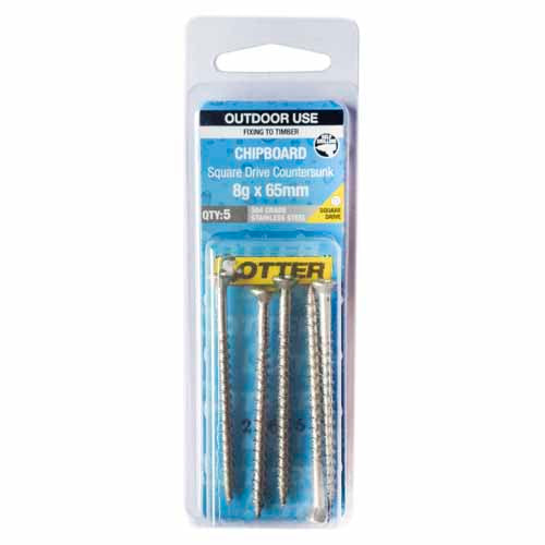otter-chipboard-screws-8g-x-65mm-pack-of-5-stainless-steel-304
