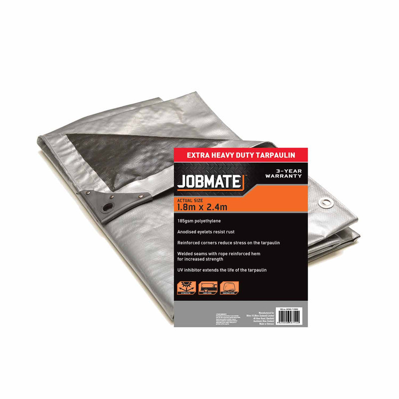 jobmate-tarpaulin-extra-heavy-duty-1.8m-x-2.4m-silver/black