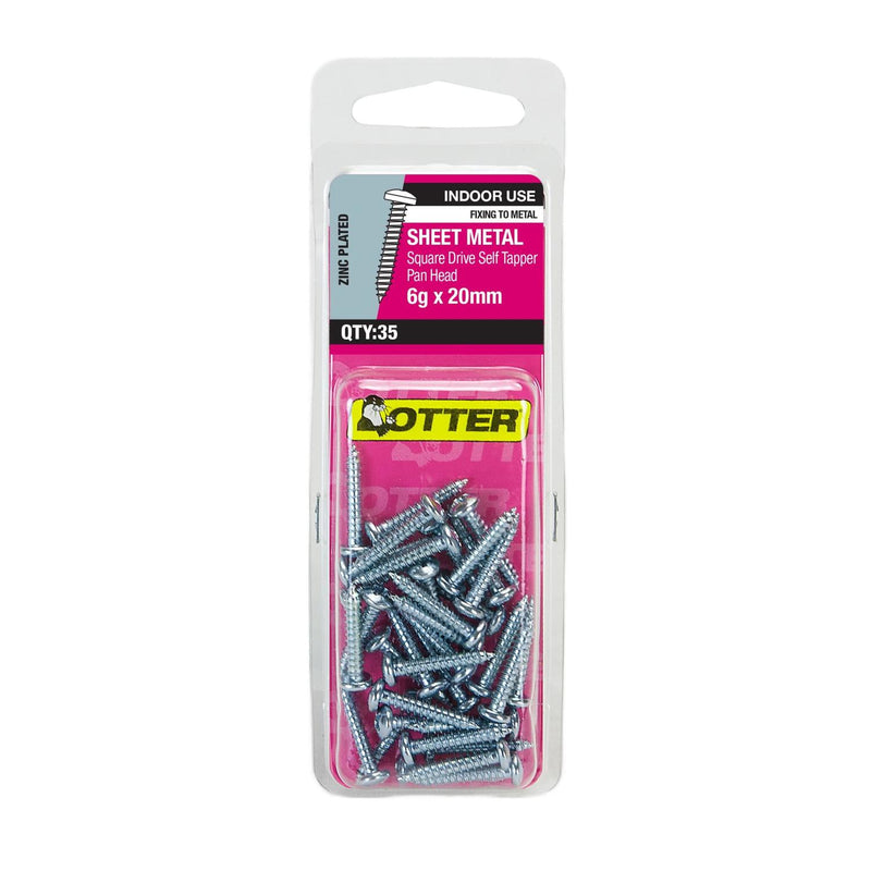 otter-sheet-metal-screws-6g-x-20mm-pack-of-35-zinc-plated