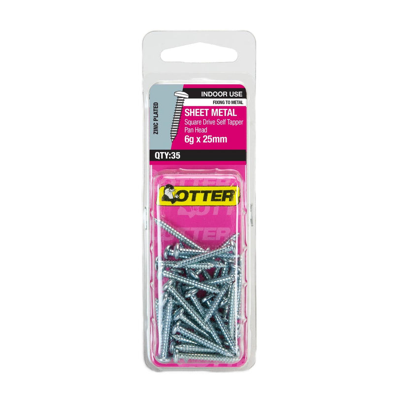 otter-sheet-metal-screws-6g-x-25mm-pack-of-35-zinc-plated