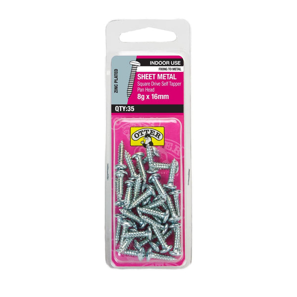 otter-sheet-metal-screws-8g-x-16mm-pack-of-35-zinc-plated